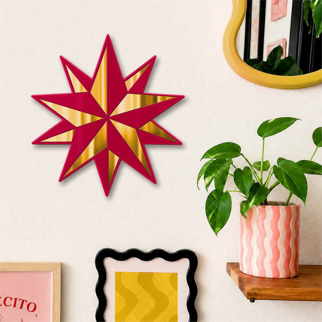 Pink Gold Trad Star Mirror (7.5 x 8 in)