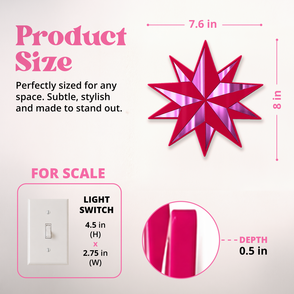 Pink Gold Trad Star Mirror (7.5 x 8 in)