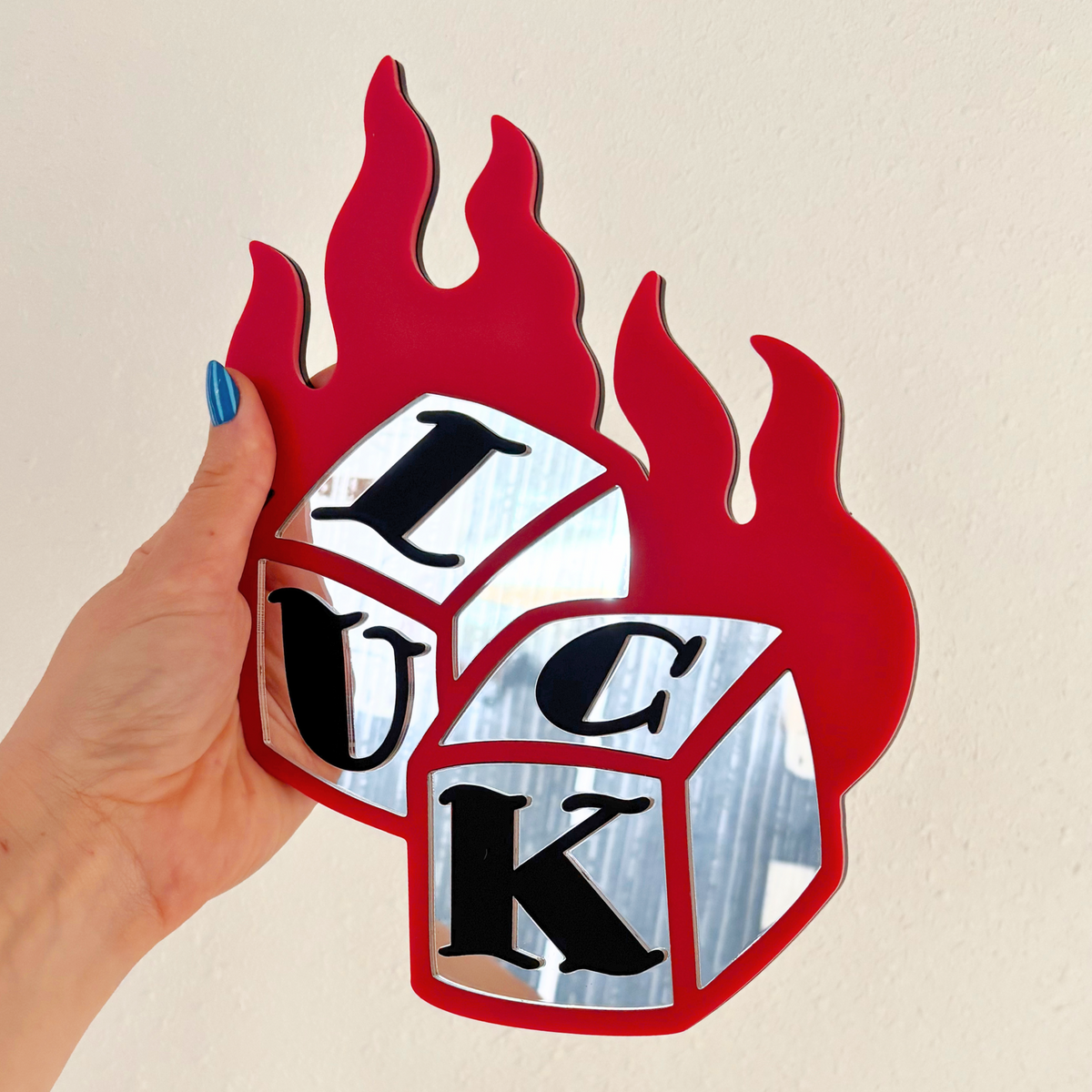 Flaming Luck Mirror (7 x 9.5 in)