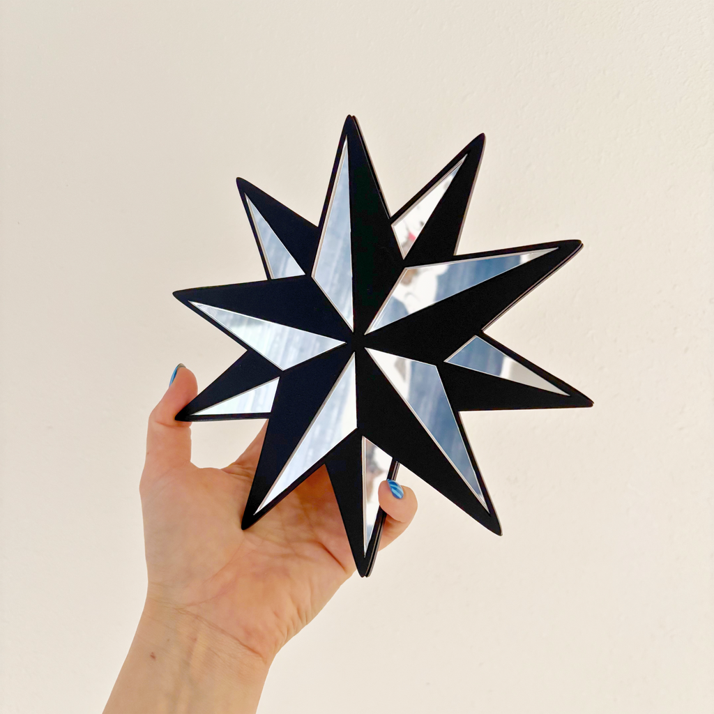 Black Gold Trad Star Mirror (7.5 x 8 in)