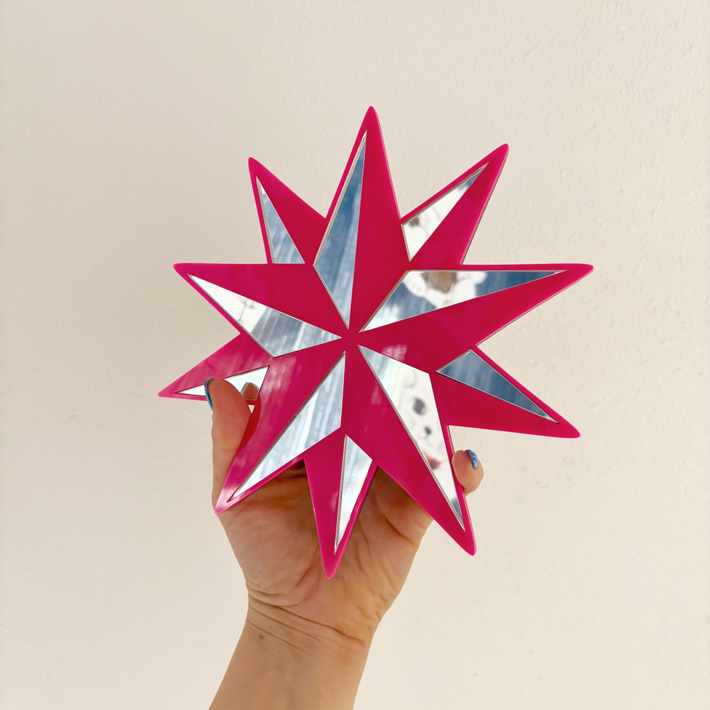 Pink Gold Trad Star Mirror (7.5 x 8 in)