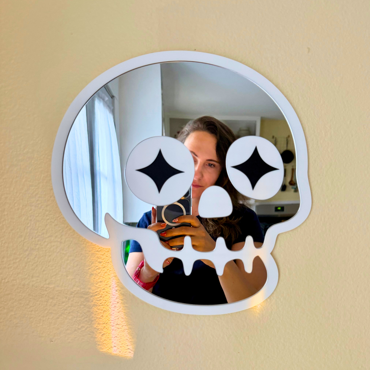 Star Eyed Skull -Mirror & White (11.5 x 11.5")
