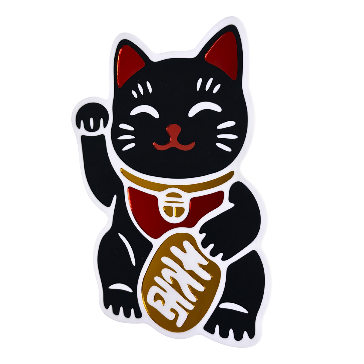 Black Lucky Cat Hero Mirror (11.5 x 15.3 in)