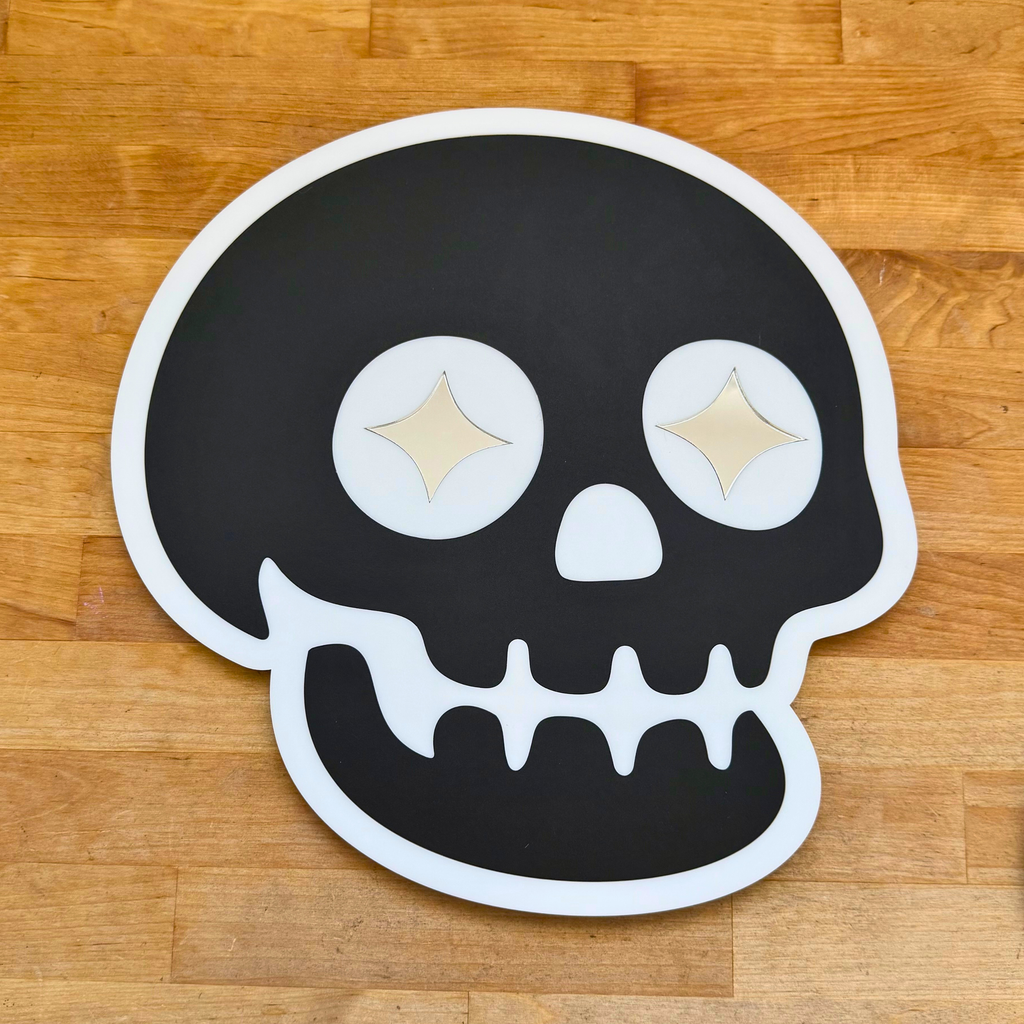 Star Eyed Skull -Black & White (11.5 x 11.5")