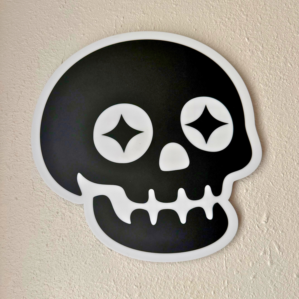Star Eyed Skull -Black & White (11.5 x 11.5")