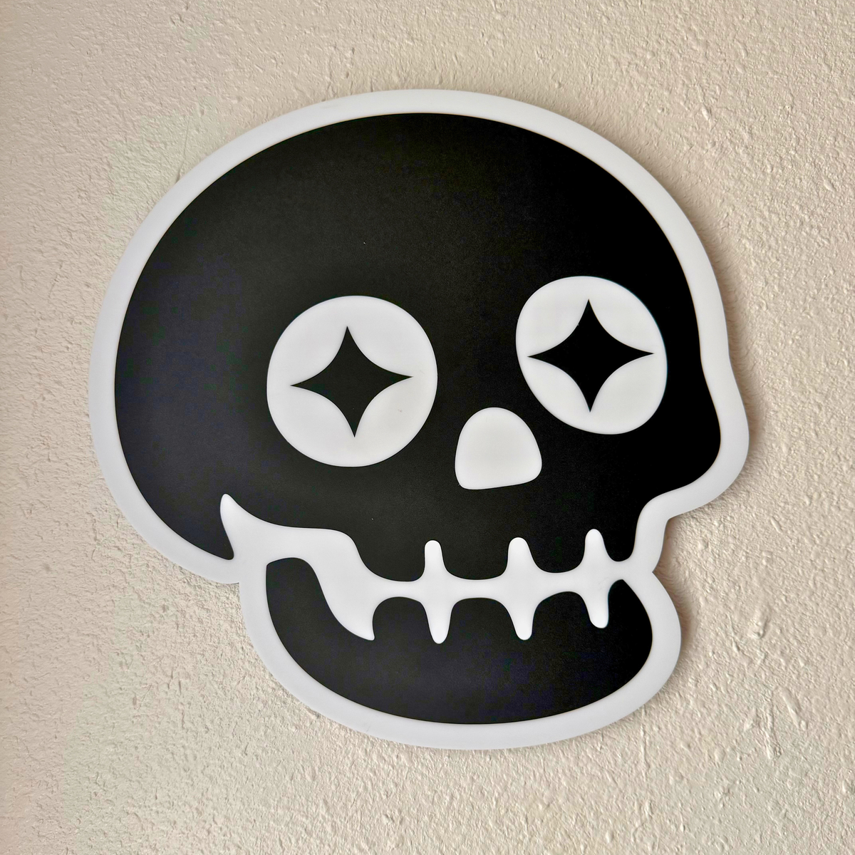 Star Eyed Skull -Black & White (11.5 x 11.5")