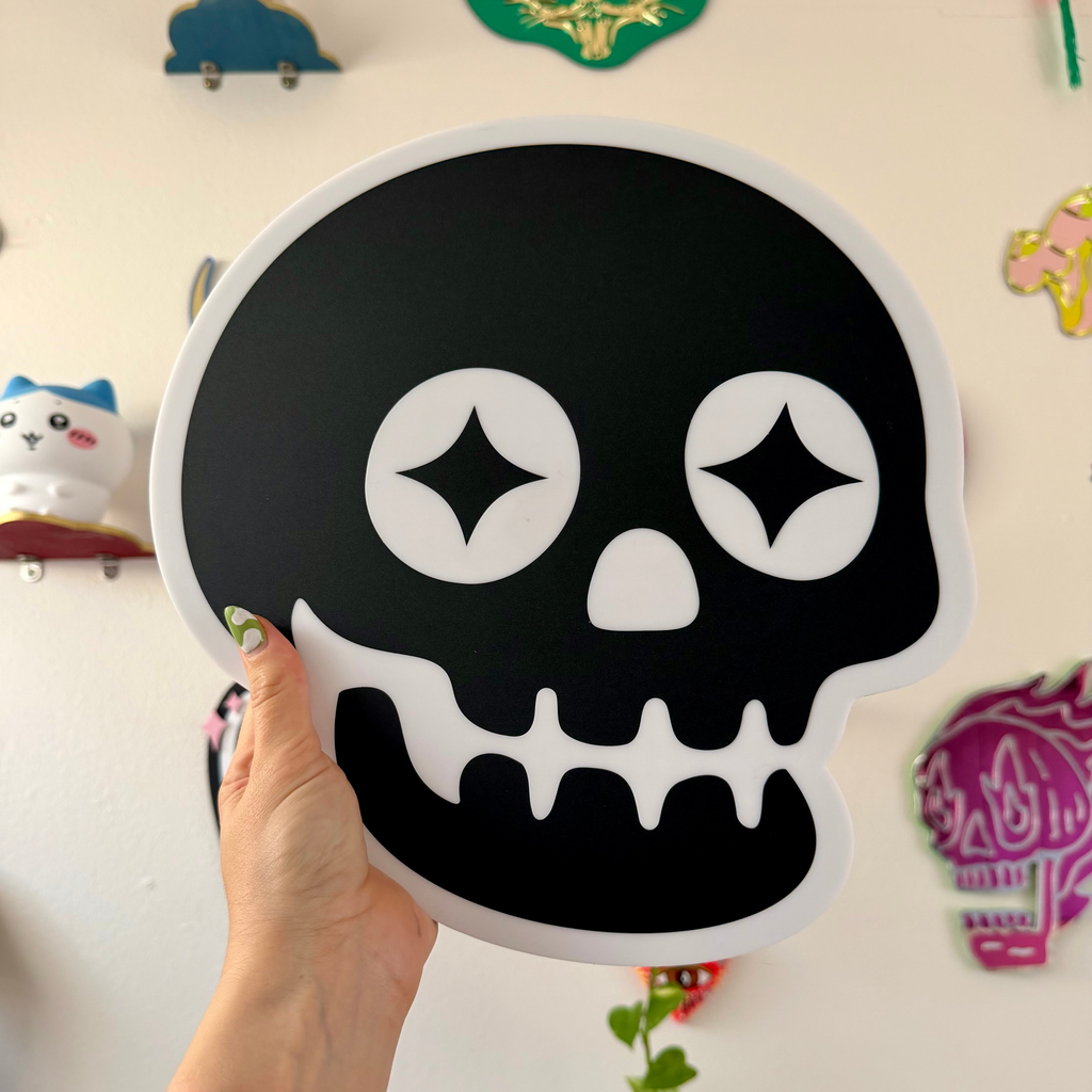 Star Eyed Skull -Black & White (11.5 x 11.5")