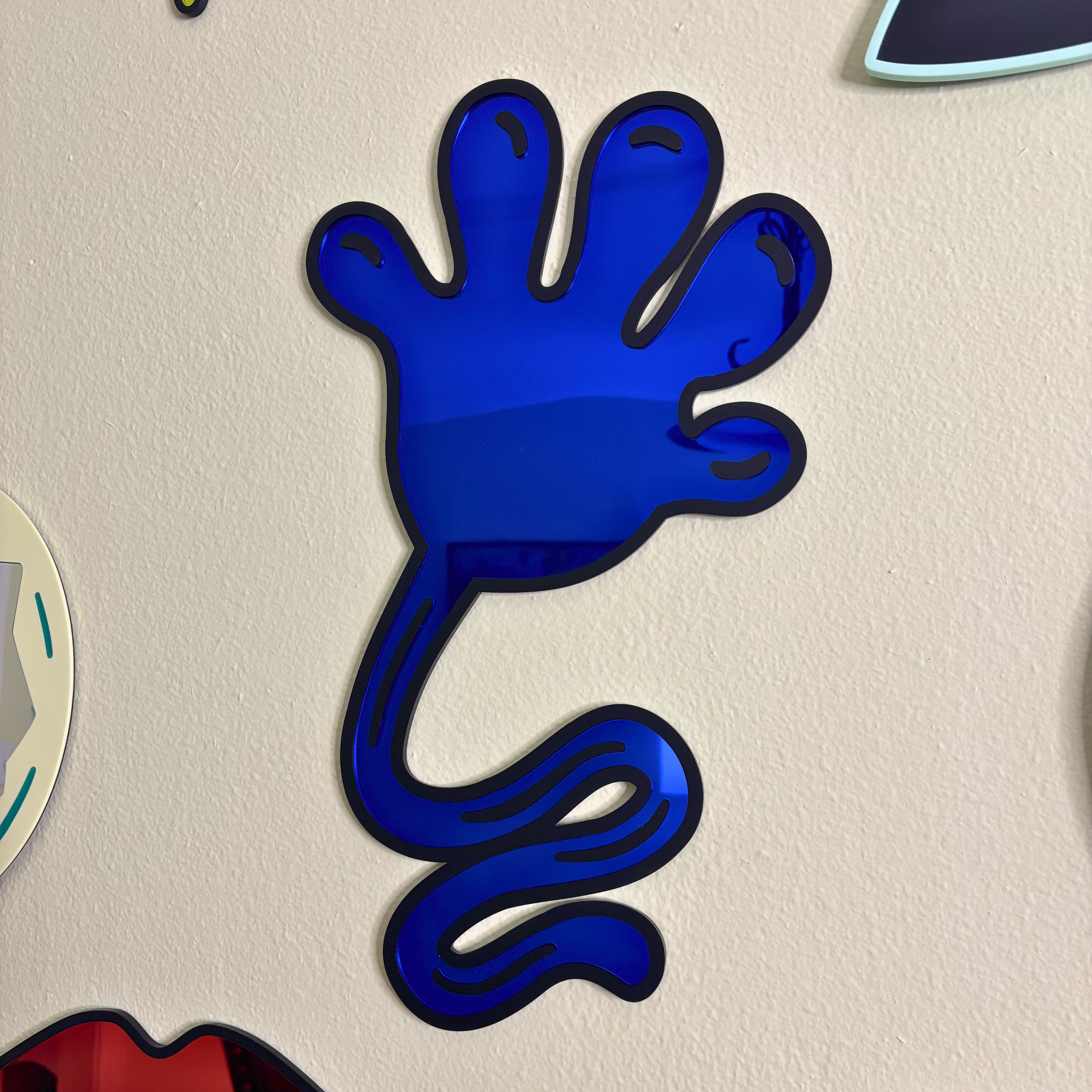 Blue Sticky Hand Mirror