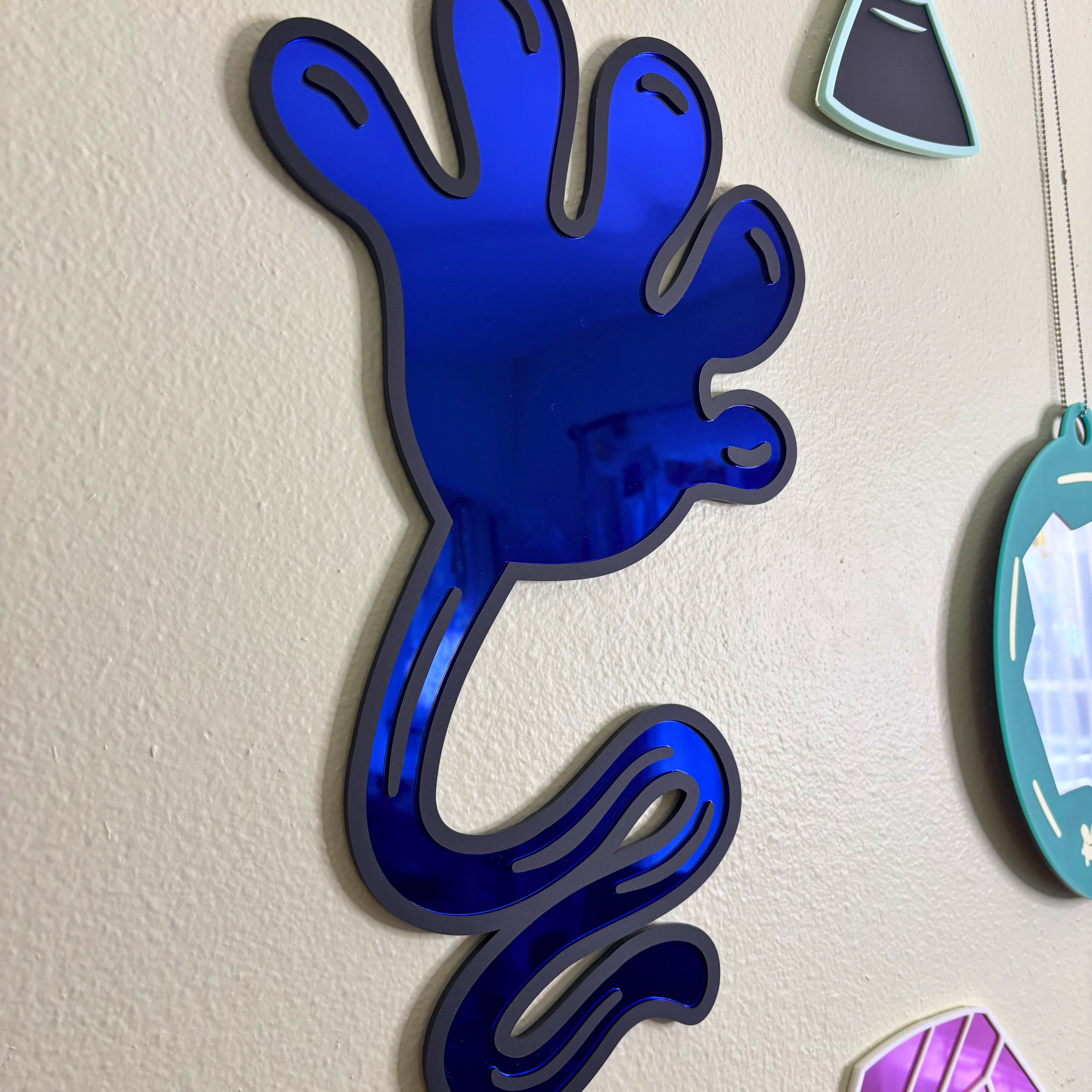Blue Sticky Hand Mirror