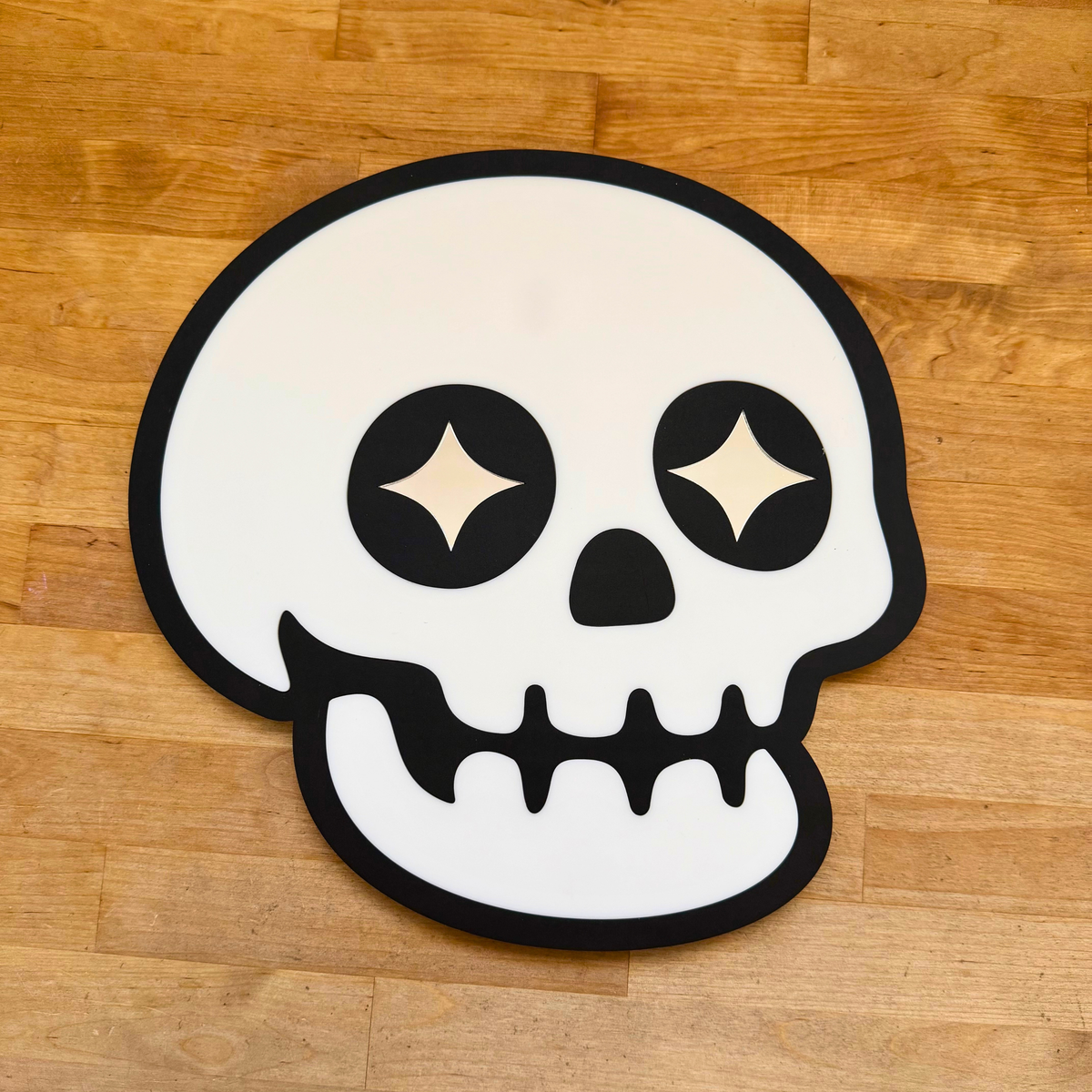 Star Eyed Skull -White & Black (11.5 x 11.5")