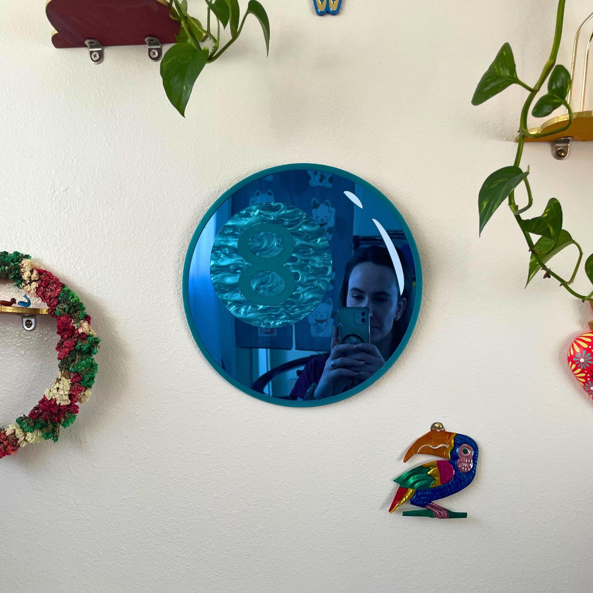 8 Ball Acrylic Mirror – Handmade Pop Art Wall Decor - by MirrorPop. Handmade acrylic art.