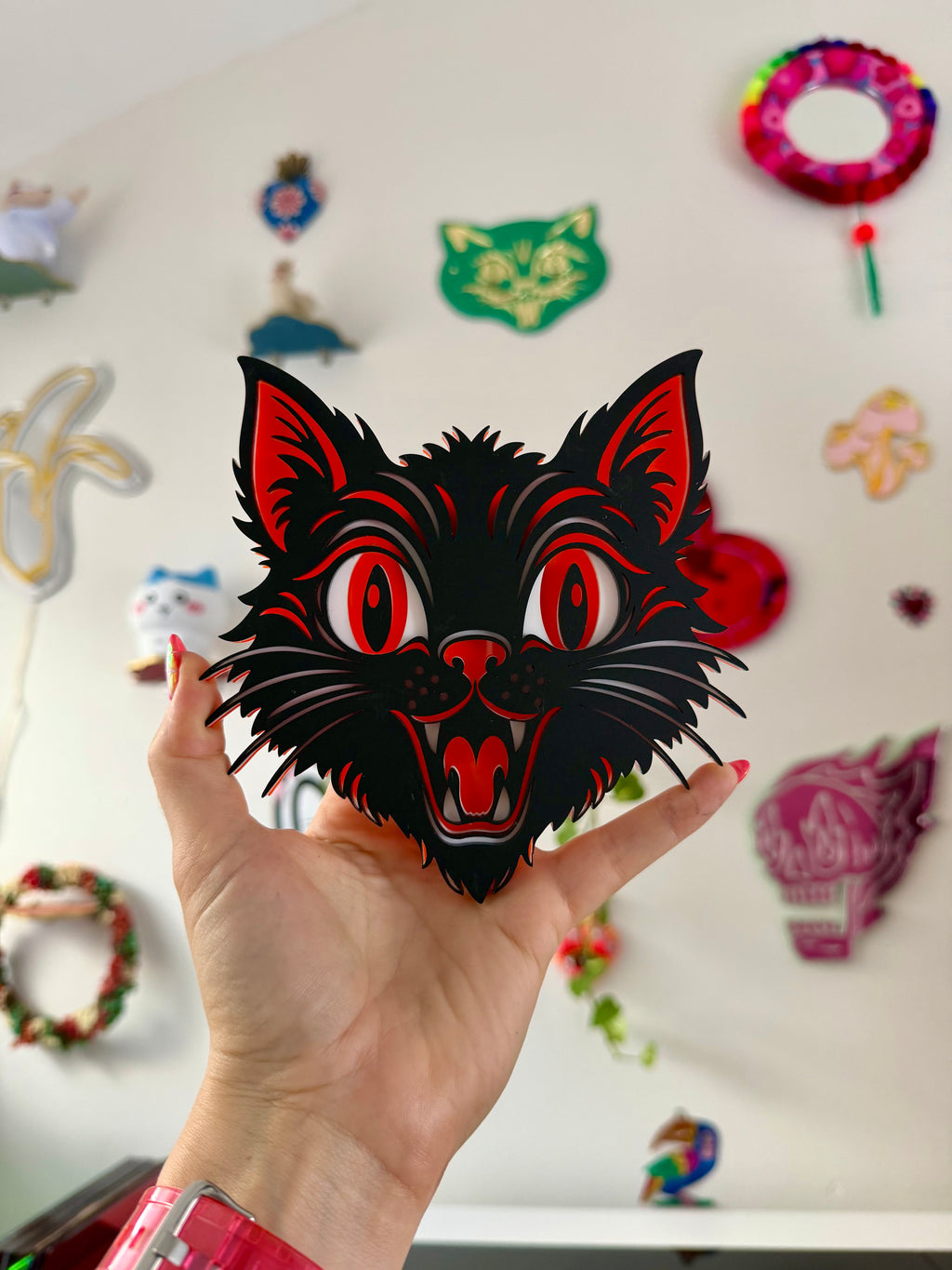 Scaredy Cat Wall Hang (6 x 6 in)