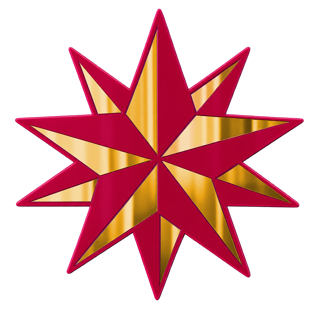 Pink Gold Trad Star Mirror (7.5 x 8 in)