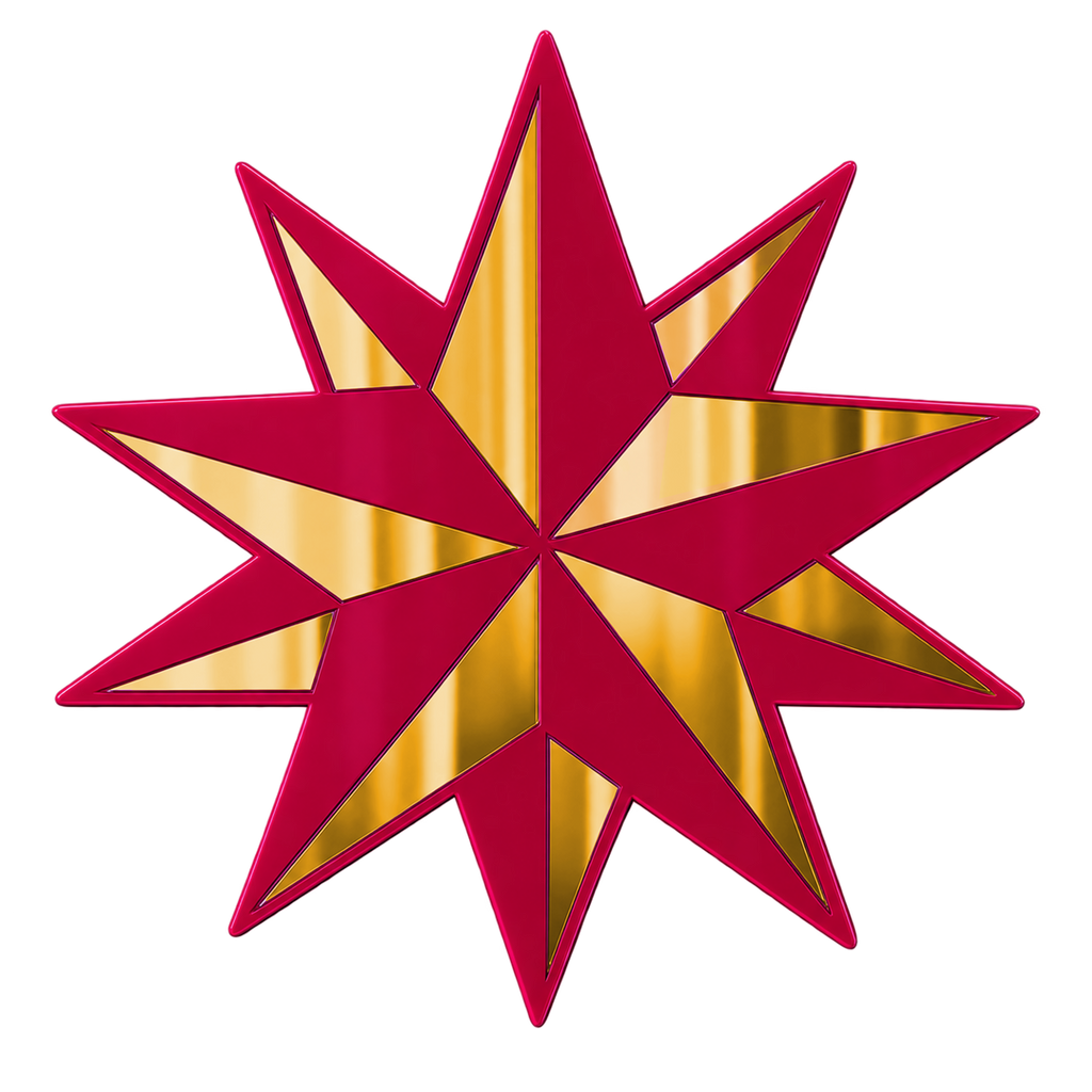 Pink Gold Trad Star Mirror (7.5 x 8 in)