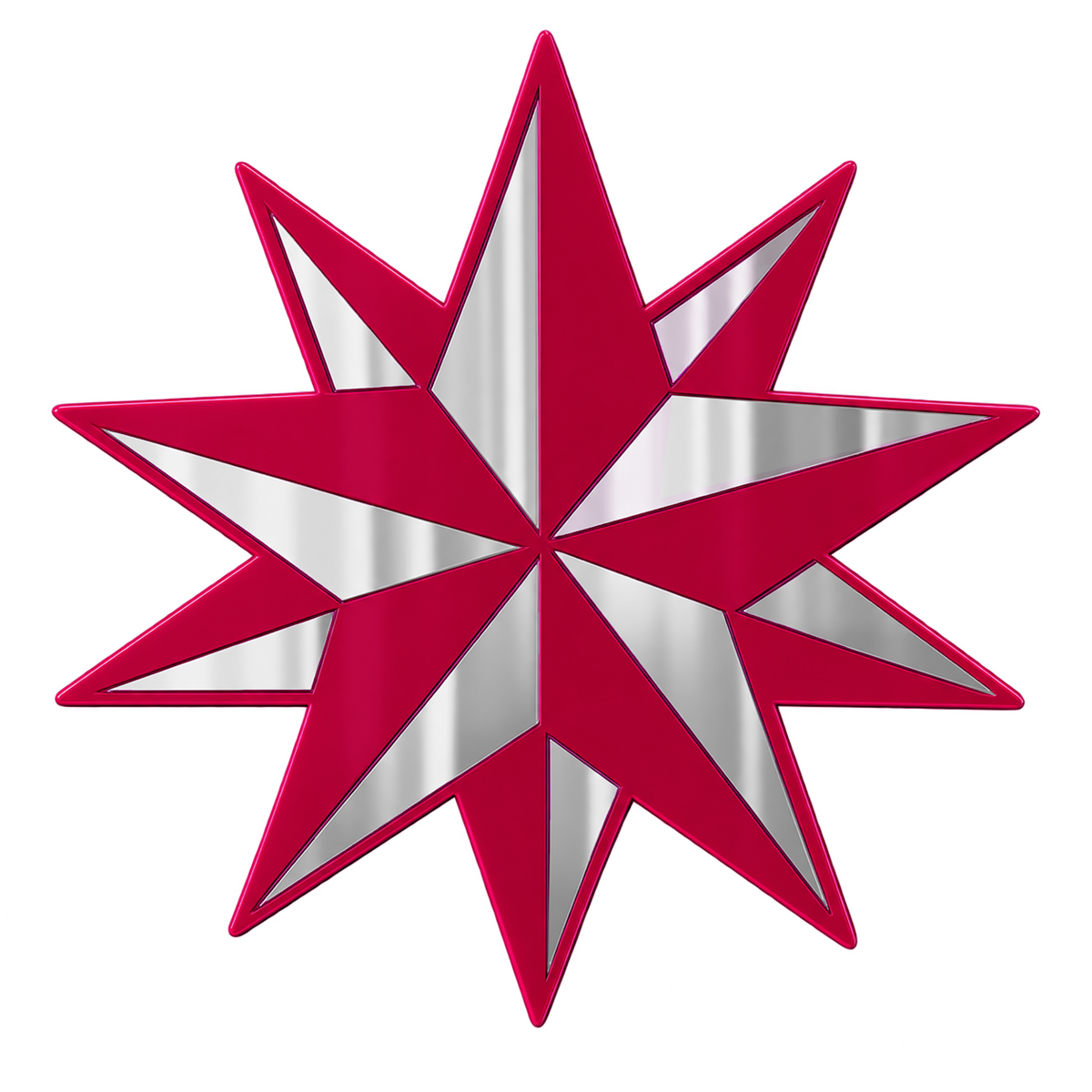 Pink Silver Trad Star Mirror (7.5 x 8 in)