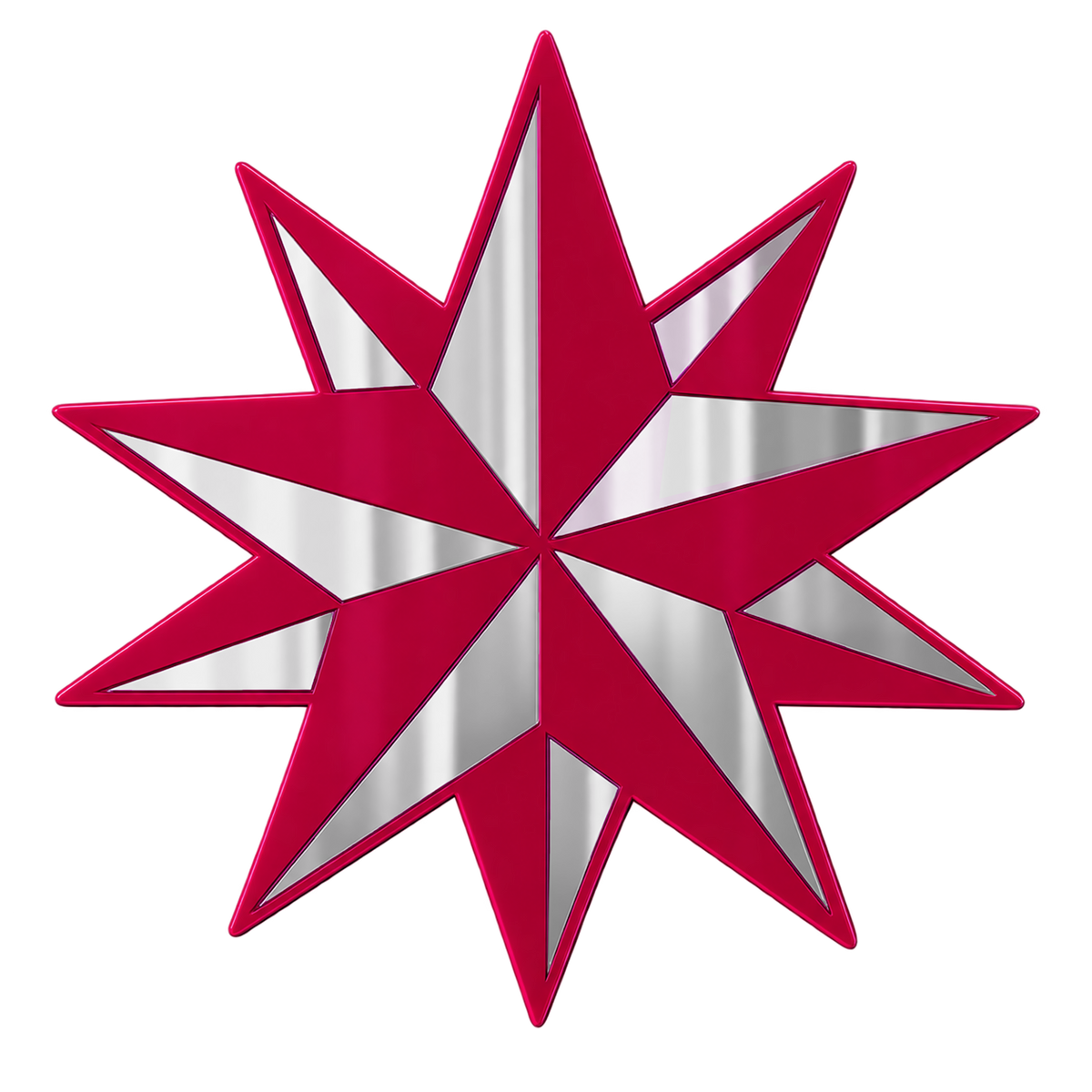 Pink Silver Trad Star Mirror (7.5 x 8 in)