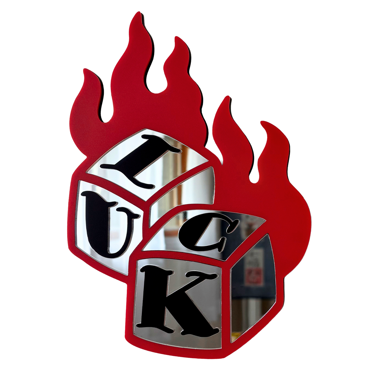 Flaming Luck Mirror (7 x 9.5 in)