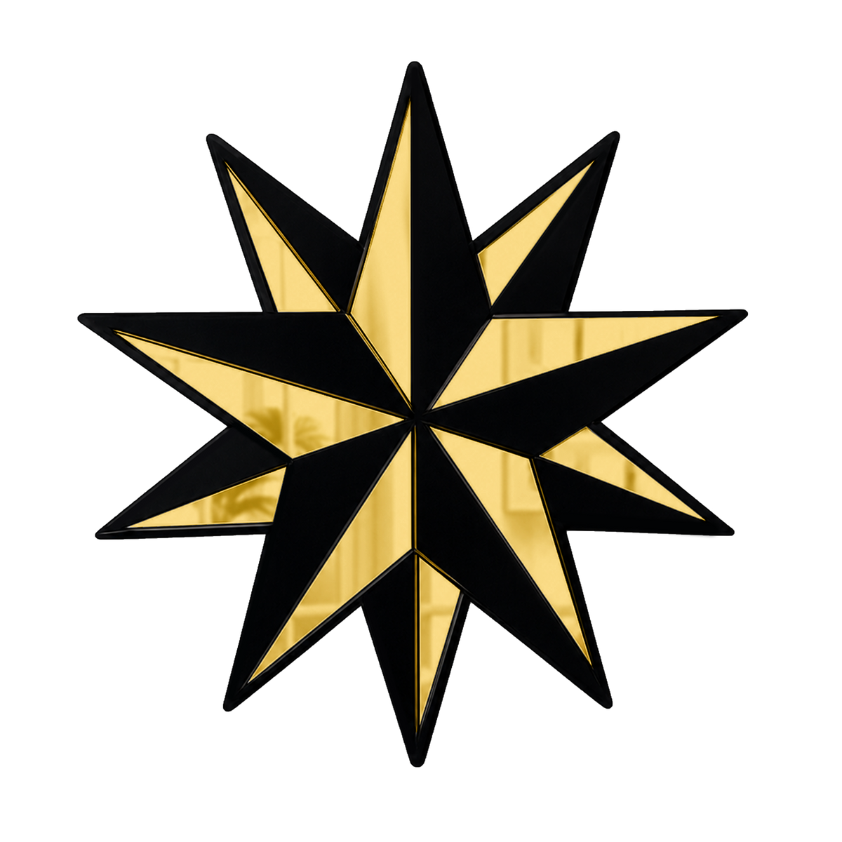 Black Gold Trad Star Mirror (7.5 x 8 in)