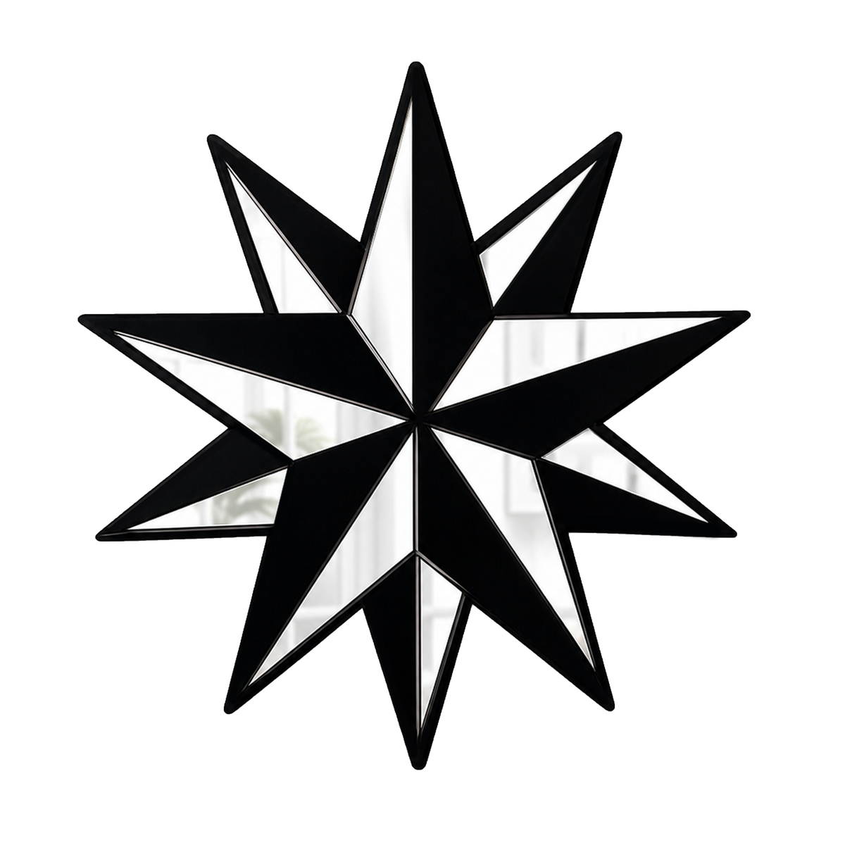 Black Silver Trad Star Mirror (7.5 x 8 in)