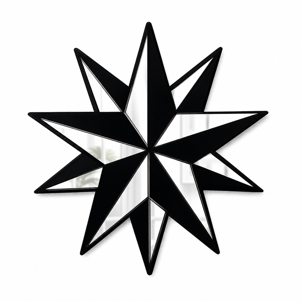 Black Silver Trad Star Mirror (7.5 x 8 in)