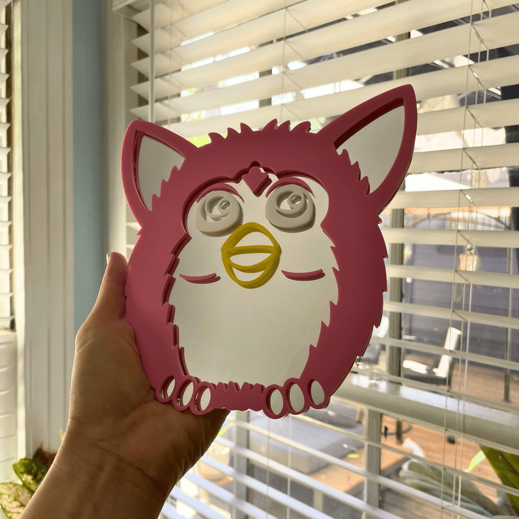 Candy Fuzz Y2K Mirror - by MirrorPop. Handmade acrylic art.
