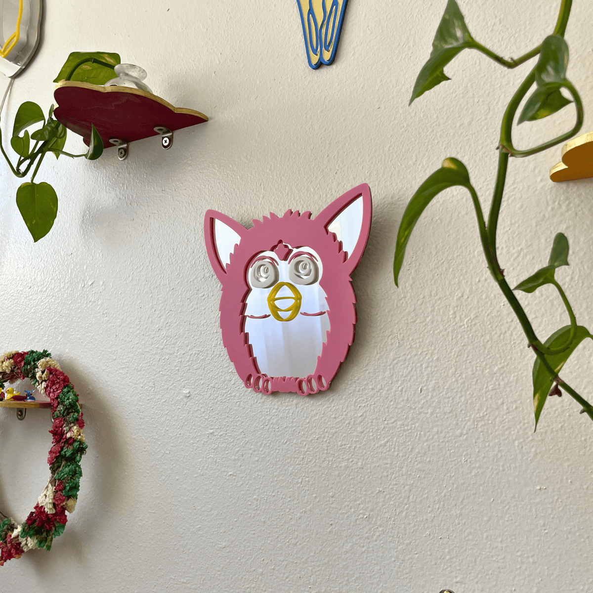 Candy Fuzz Y2K Mirror - by MirrorPop. Handmade acrylic art.