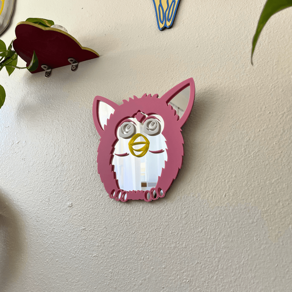 Candy Fuzz Y2K Mirror - by MirrorPop. Handmade acrylic art.