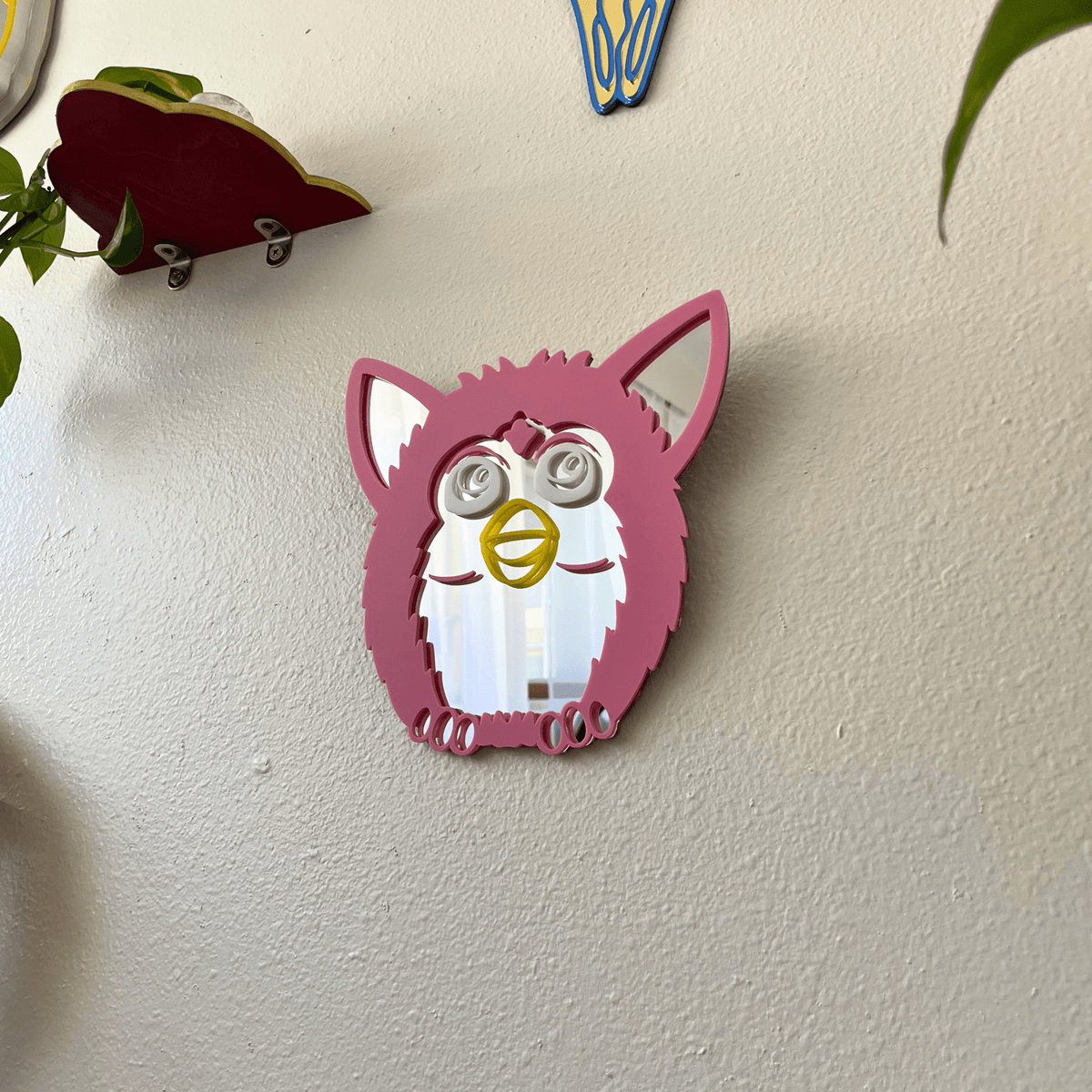 Candy Fuzz Y2K Mirror - by MirrorPop. Handmade acrylic art.