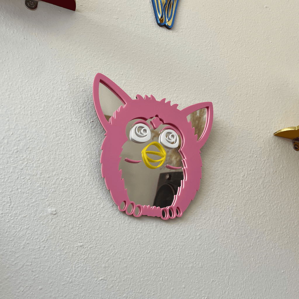 Candy Fuzz Y2K Mirror - by MirrorPop. Handmade acrylic art.