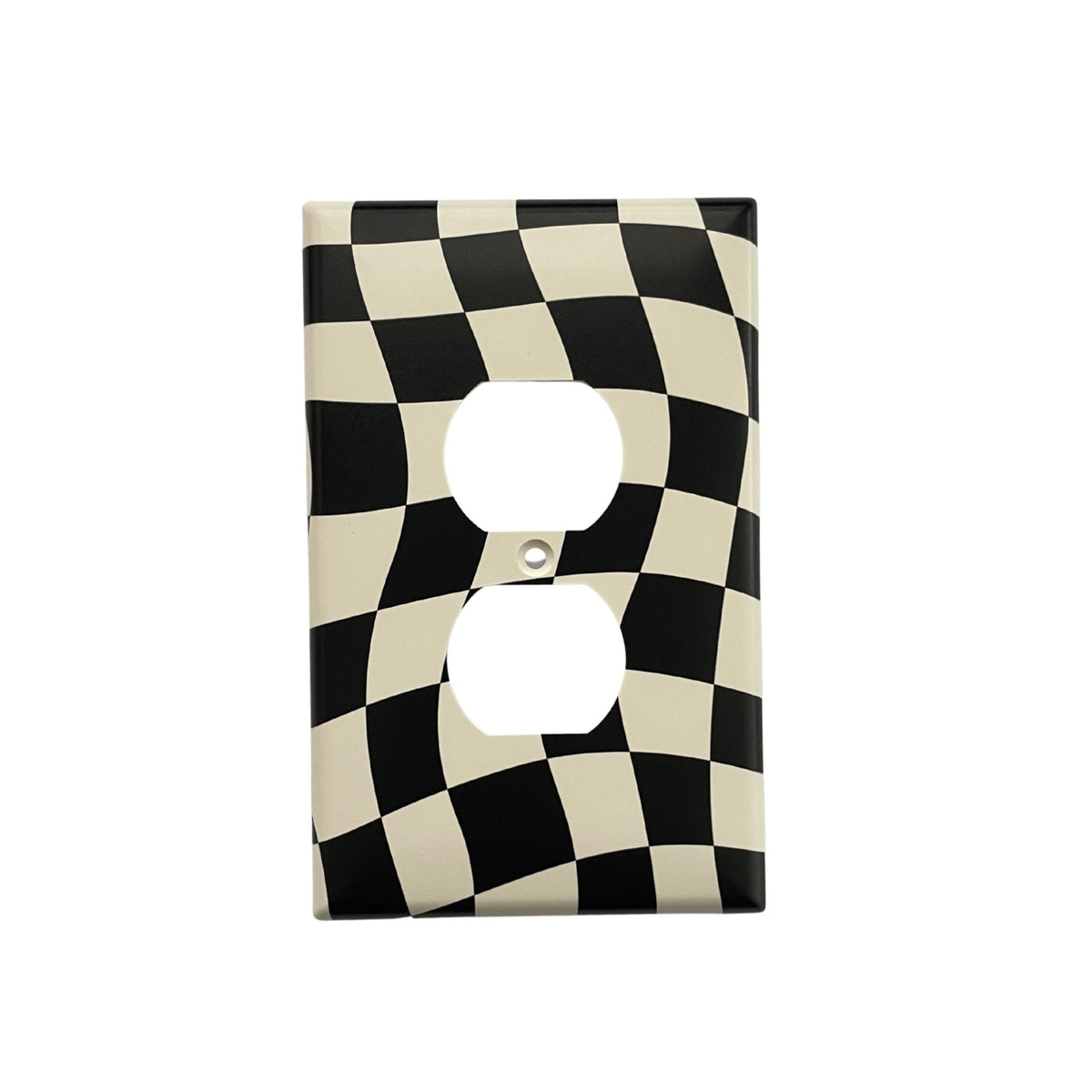 Checkerboard Light Switch Cover - by MirrorPop. Handmade acrylic art.