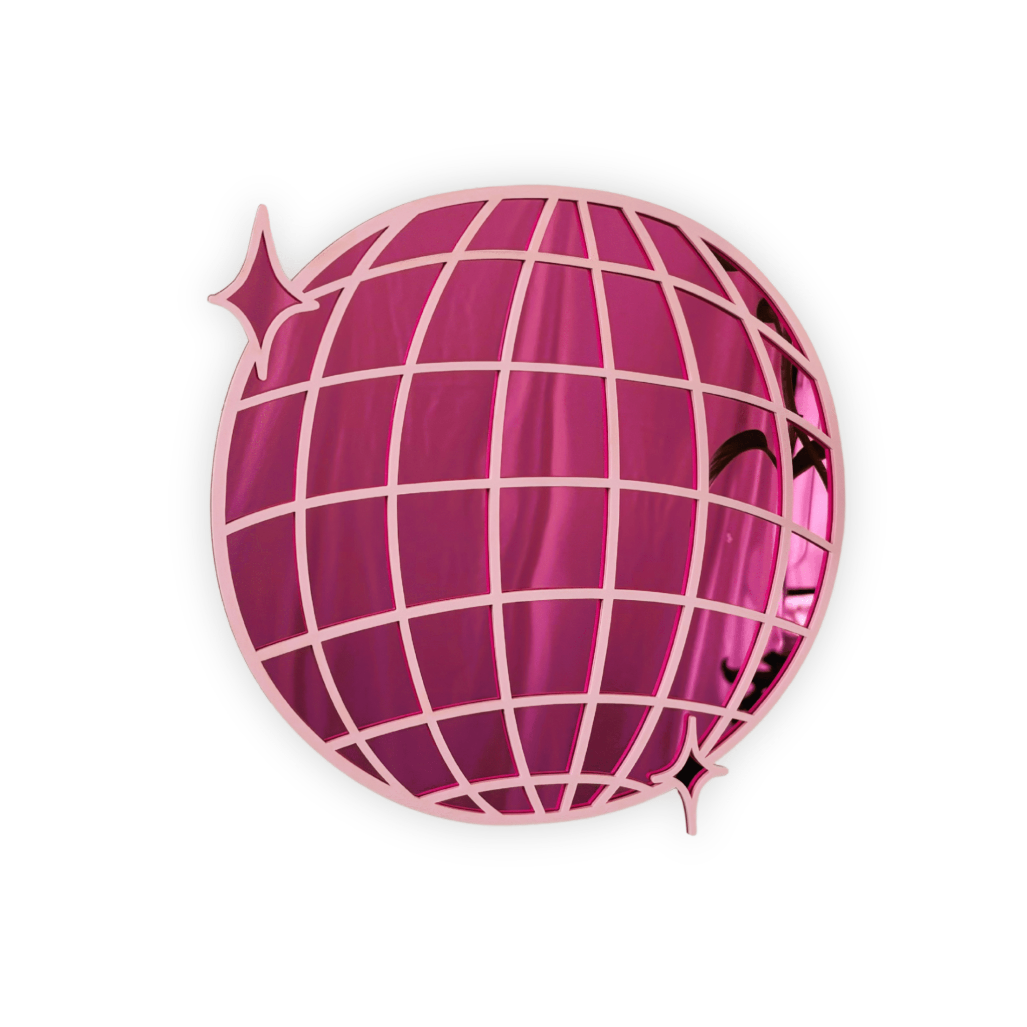 DiscoPop Mirror: Mirrorball Disco Ball Blue Pink Acrylic Wall Hanging - by MirrorPop. Handmade acrylic art.