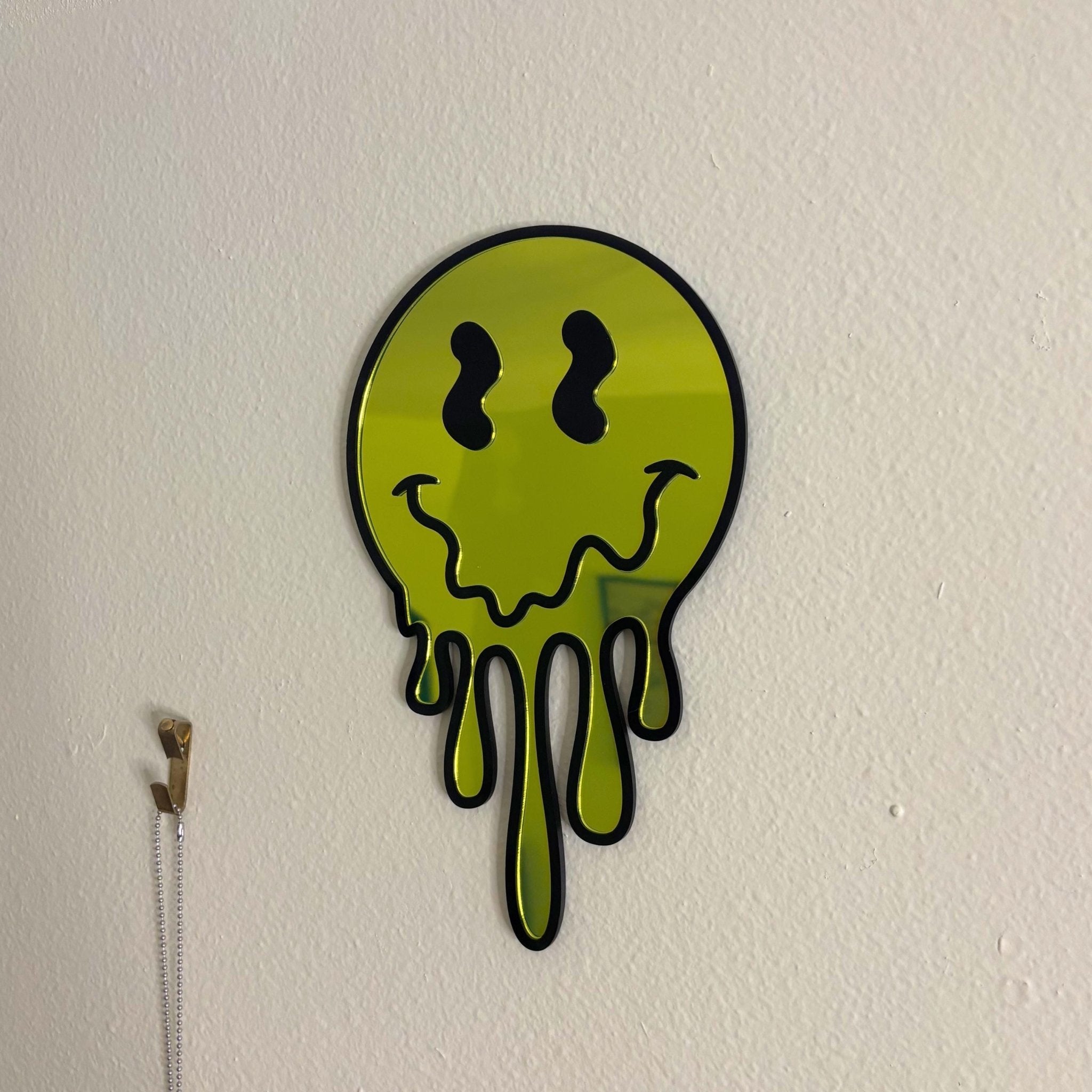 Drip Smiley Mirror - by MirrorPop. Handmade acrylic art.