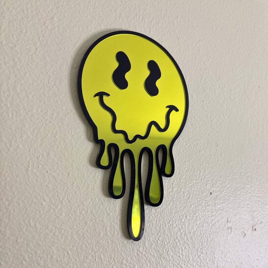 Drip Smiley Mirror - by MirrorPop. Handmade acrylic art.