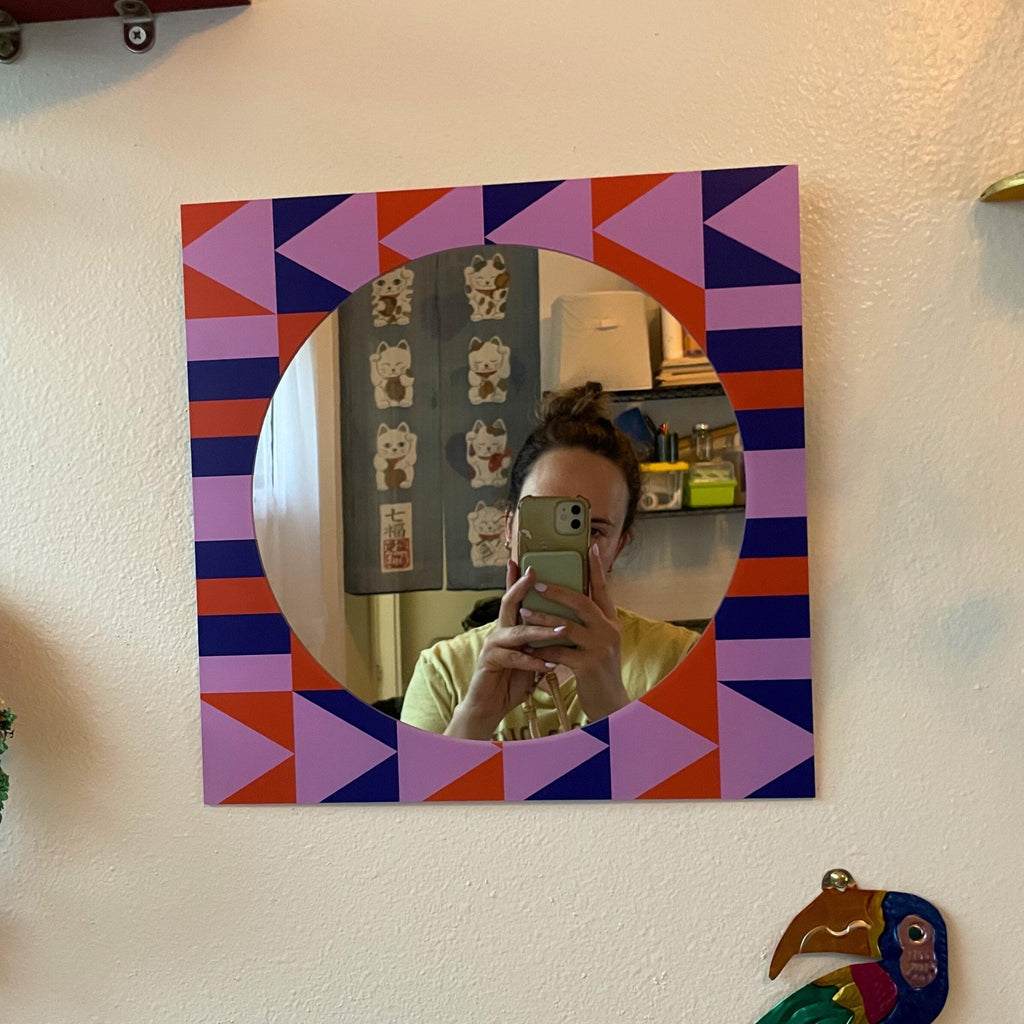 Geometric Pattern Mirror - by MirrorPop. Handmade acrylic art.