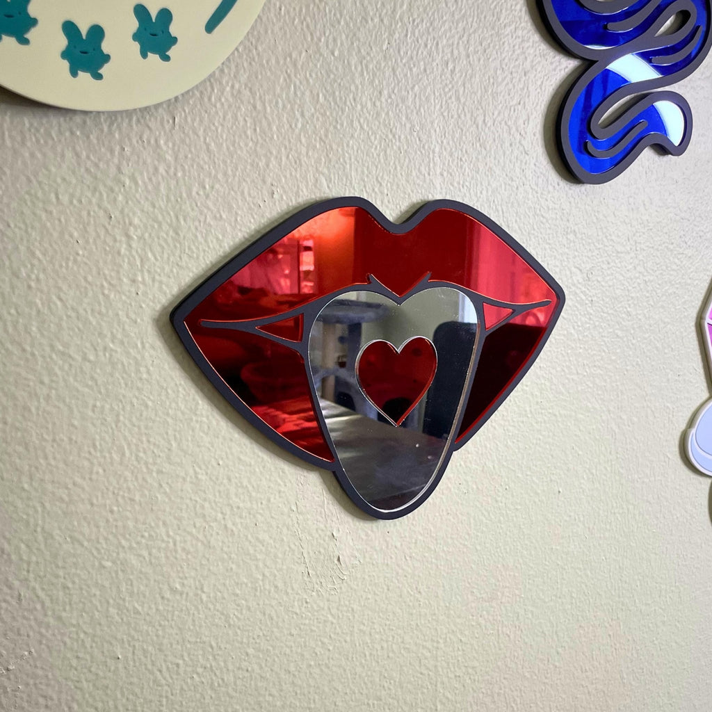 Heart Got Your Tongue Mirror - by MirrorPop. Handmade acrylic art.