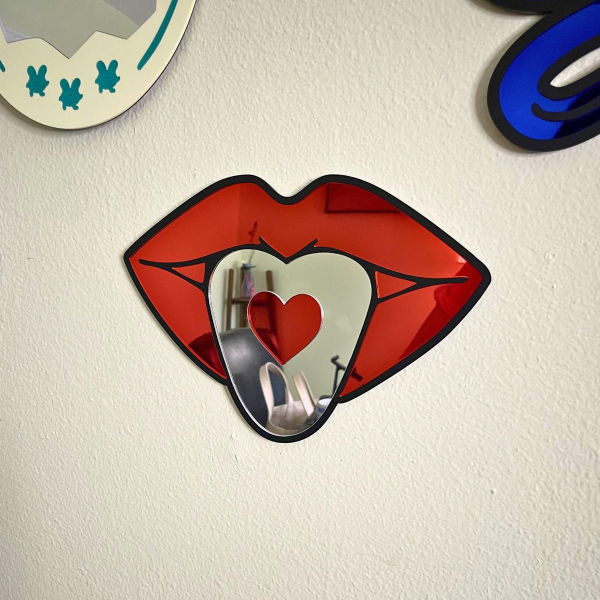 Heart Got Your Tongue Mirror - by MirrorPop. Handmade acrylic art.