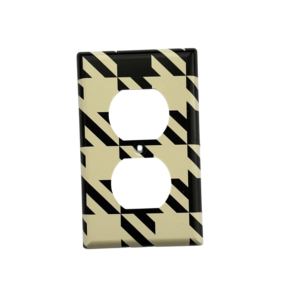 Houndstooth Light Switch Cover - by MirrorPop. Handmade acrylic art.