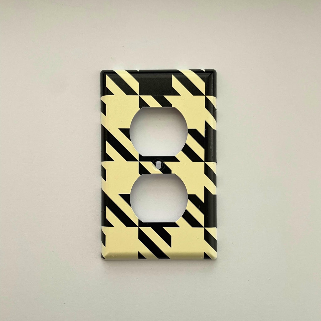 Houndstooth Light Switch Cover - by MirrorPop. Handmade acrylic art.