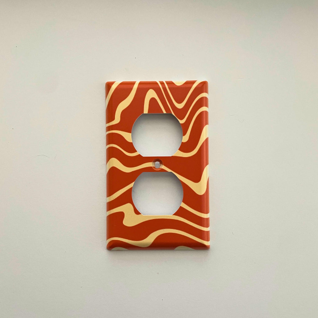Wavy Light Switch Cover | Funky Retro Outlet Wall Plate | Dopamine Home Decor