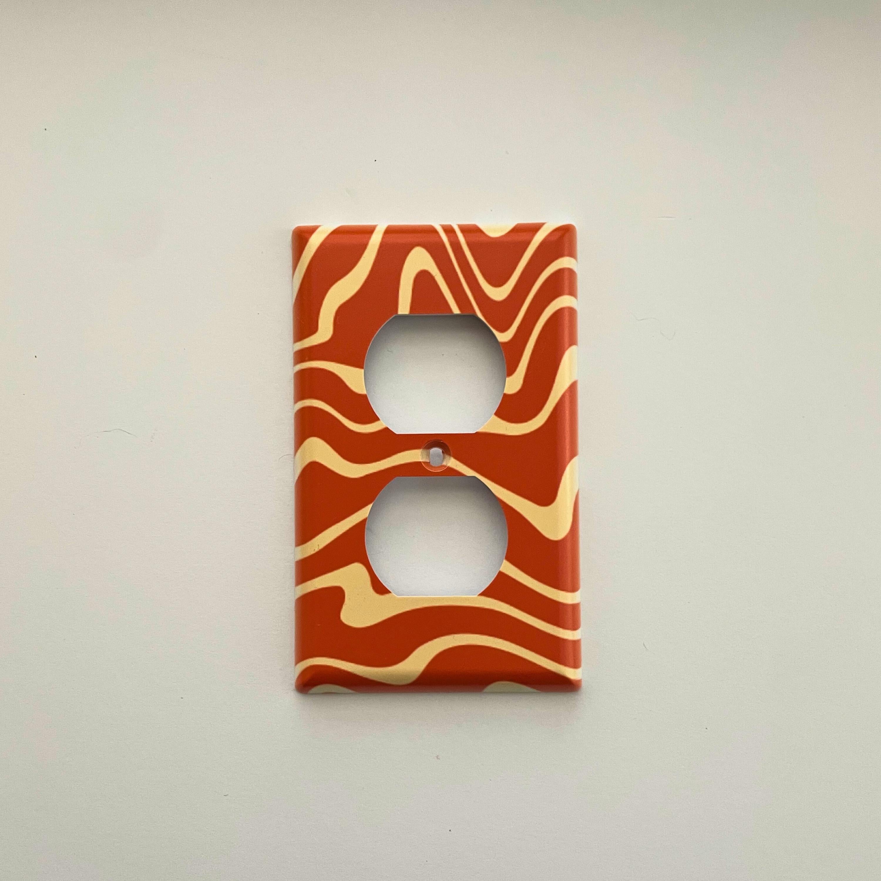 Wavy Light Switch Cover | Funky Retro Outlet Wall Plate | Dopamine Home Decor