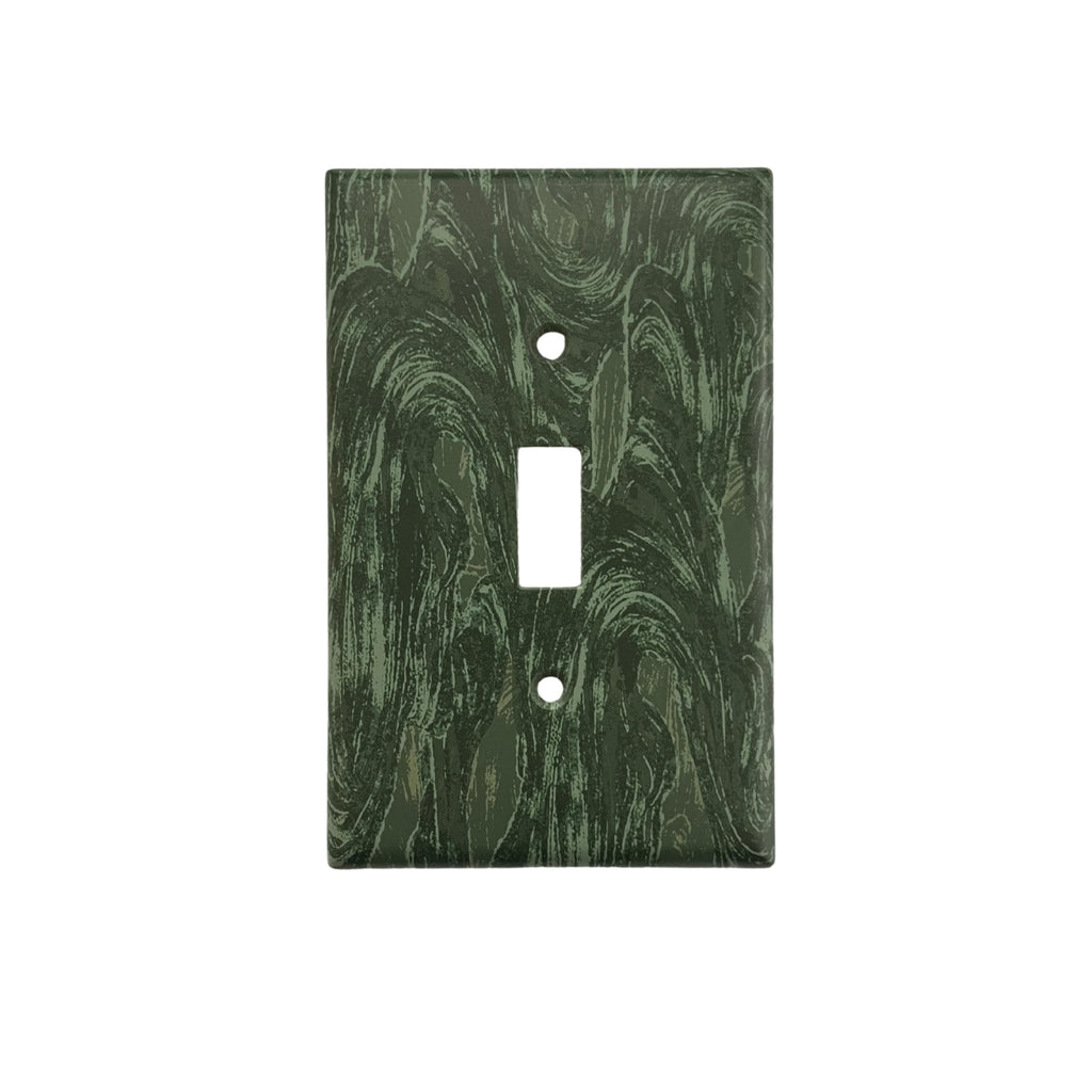 Dark Green Light Switch Cover | Whispy Design Outlet Wall Plate | Dopamine Home Decor