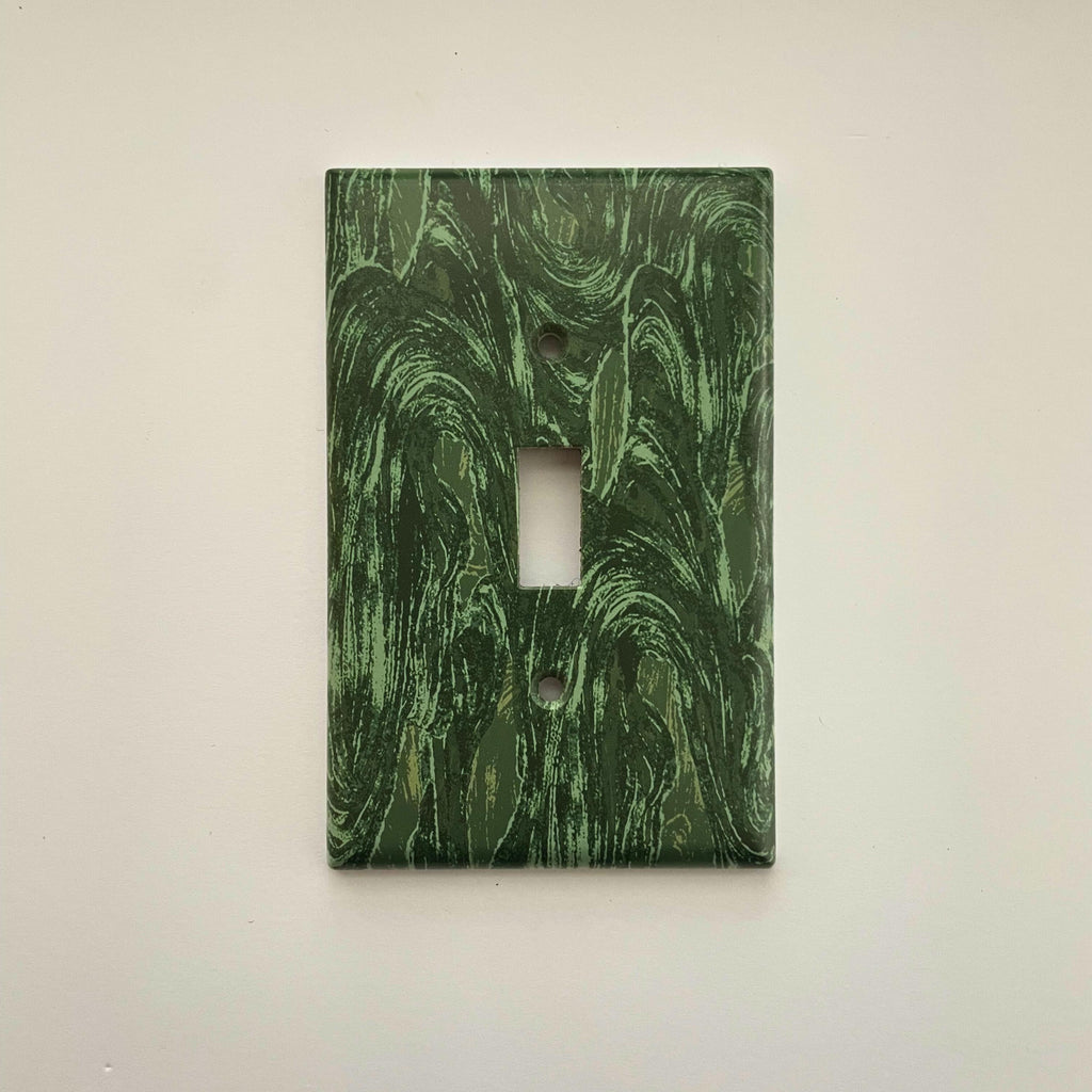 Dark Green Light Switch Cover | Whispy Design Outlet Wall Plate | Dopamine Home Decor