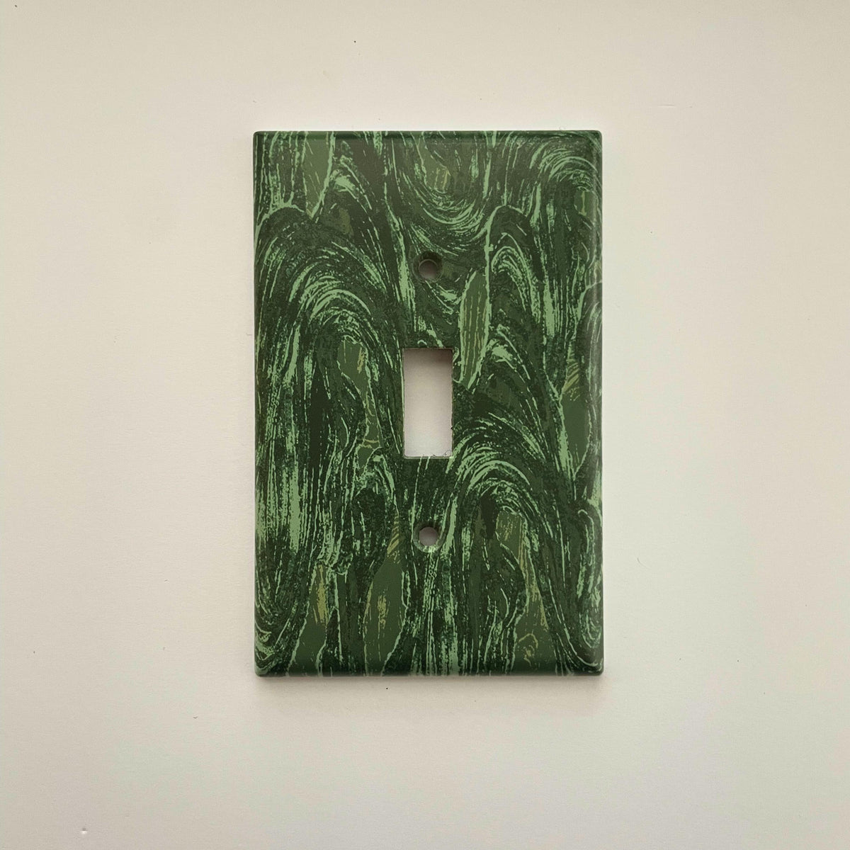 Dark Green Light Switch Cover | Whispy Design Outlet Wall Plate | Dopamine Home Decor