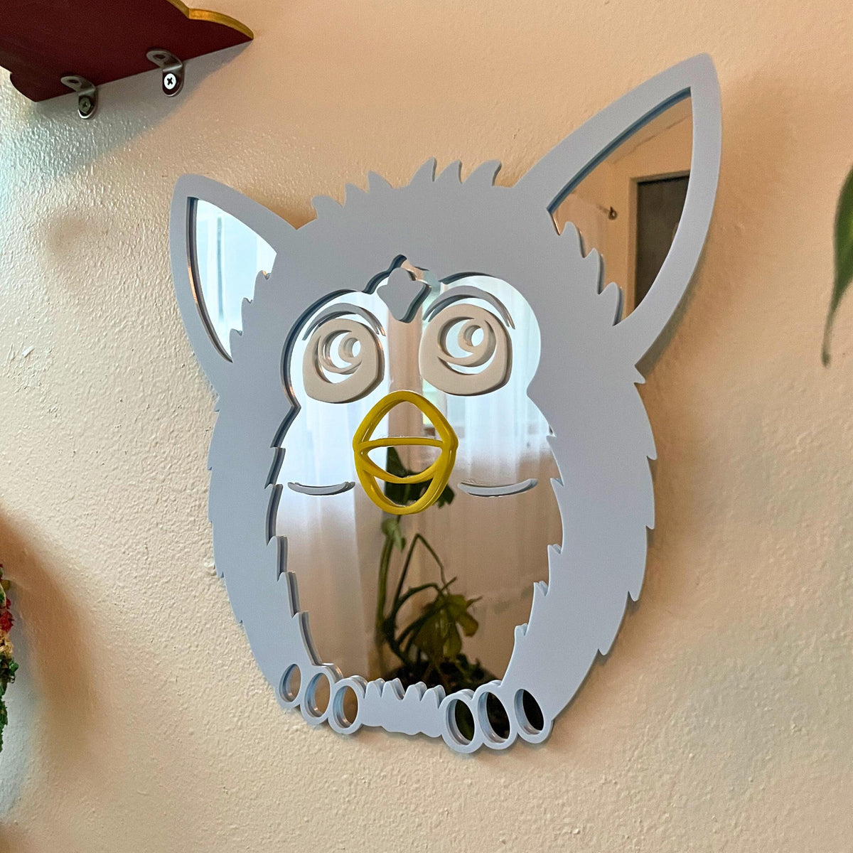 Blue Fuzz Toy Y2K Mirror