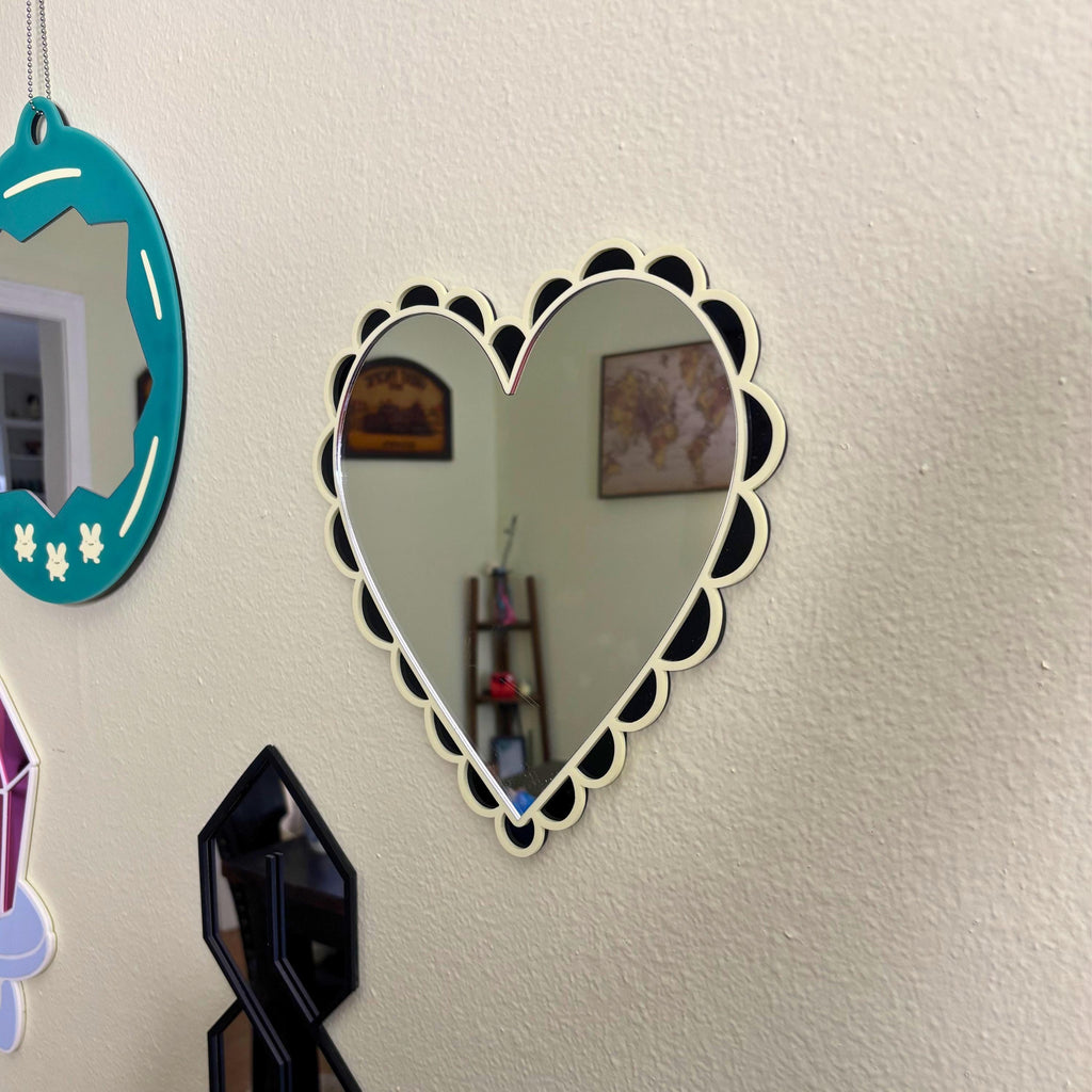 Baby Yellow Coquette Heart Mirror