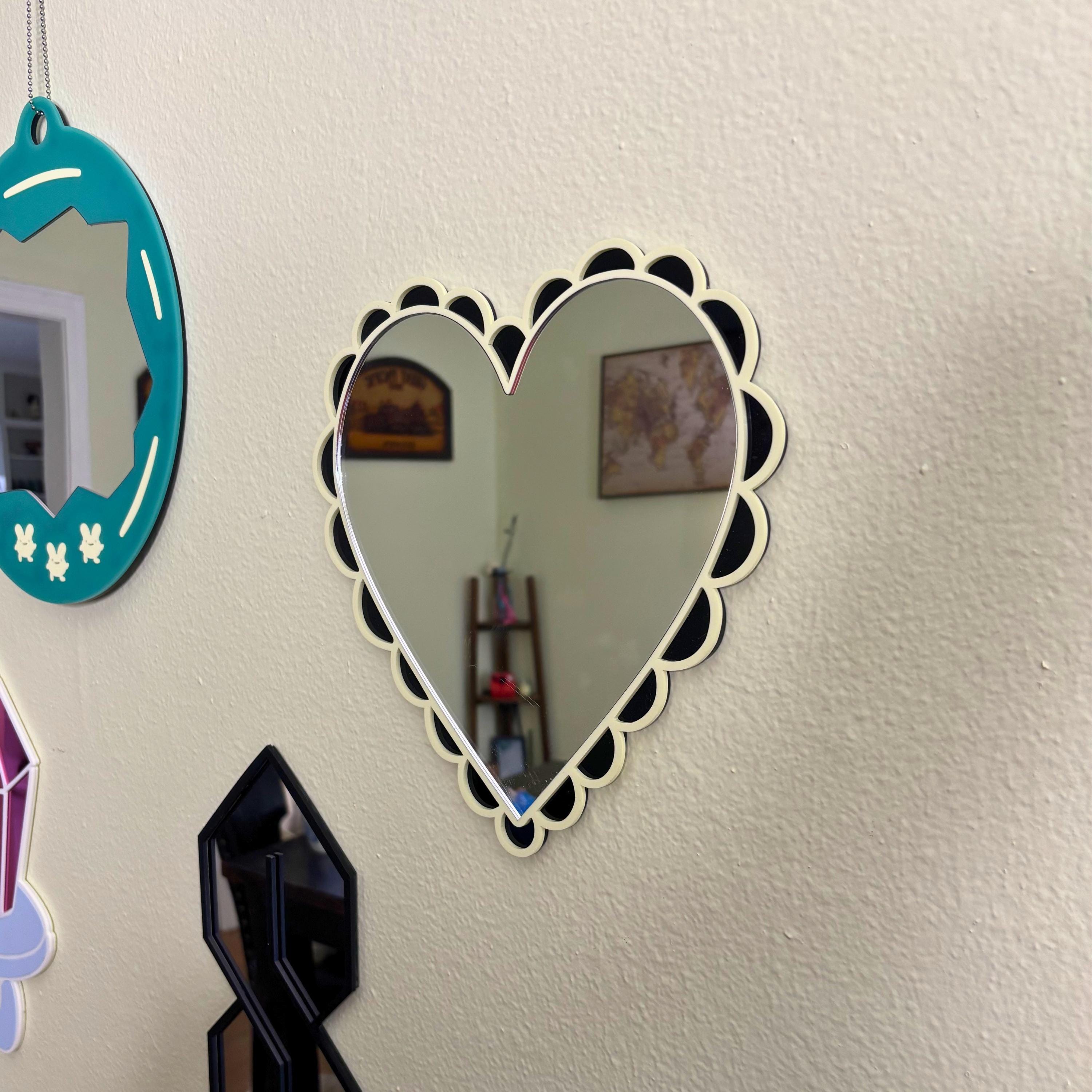 Baby Yellow Coquette Heart Mirror