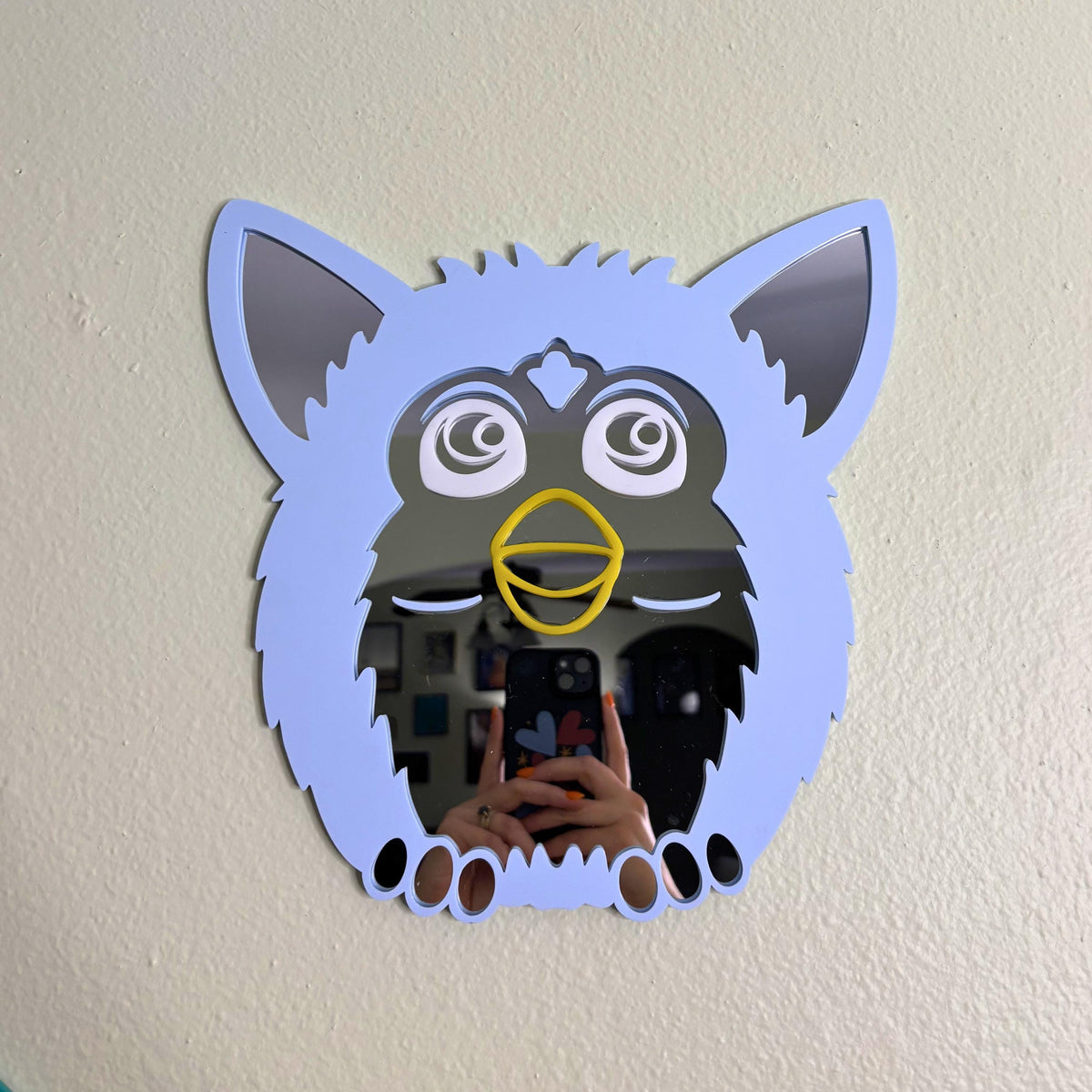 Blue Fuzz Toy Y2K Mirror