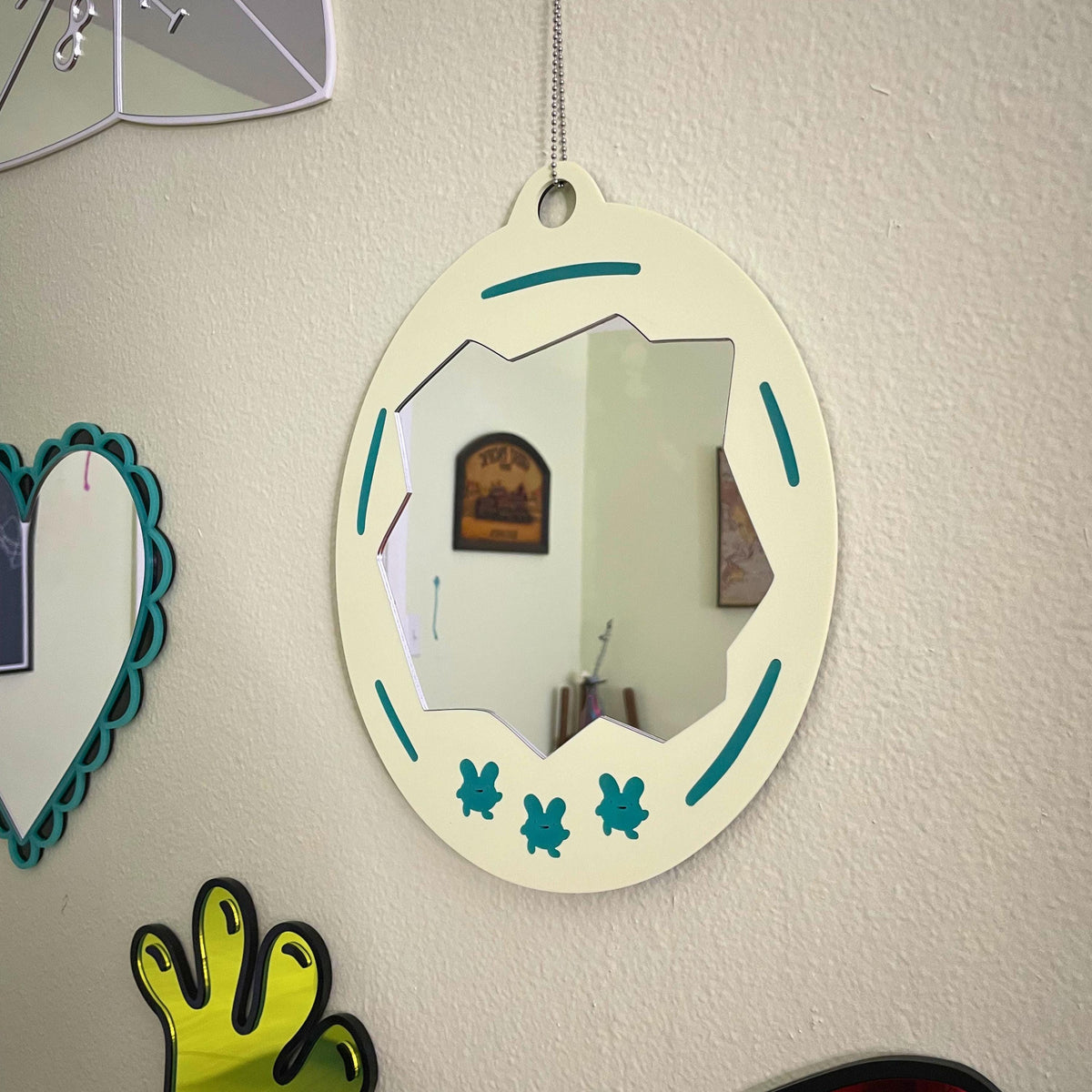 Baby Yellow Retro Tomagachi Mirror