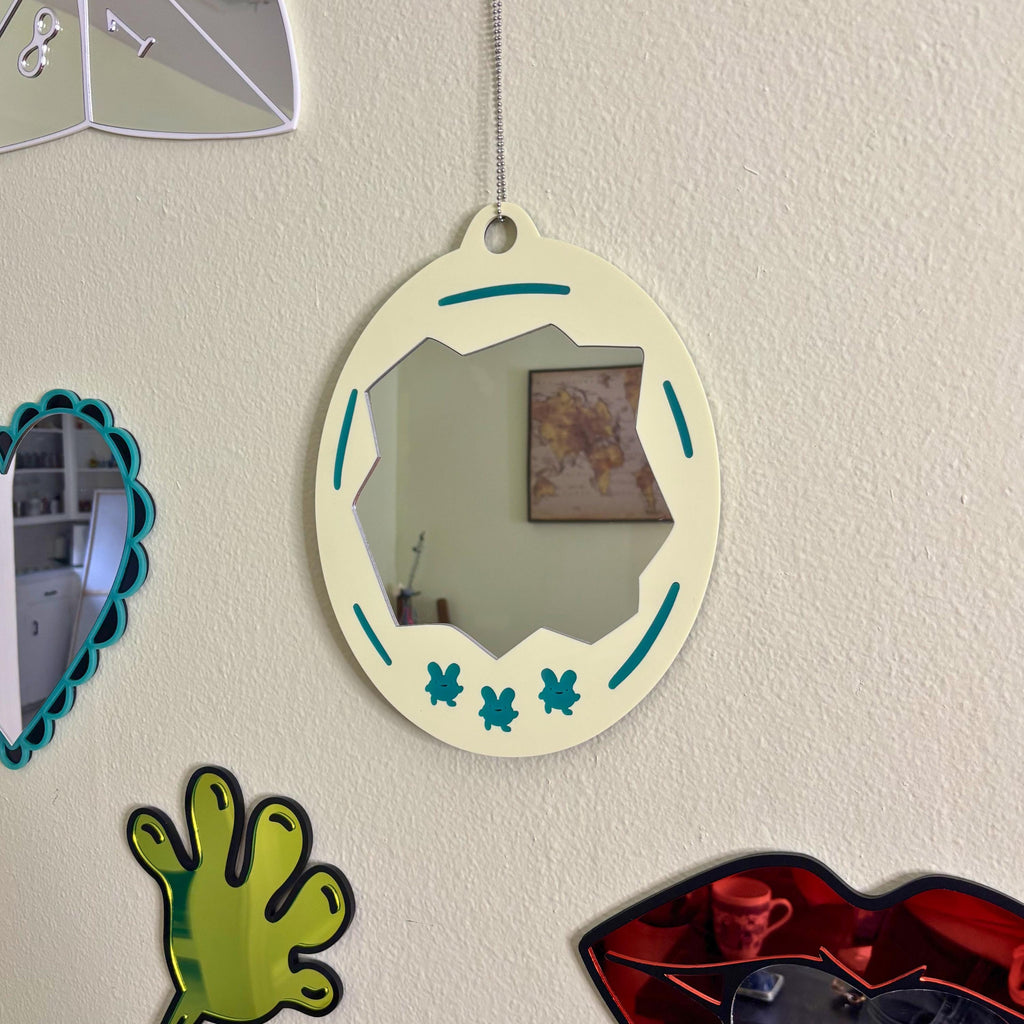 Baby Yellow Retro Tomagachi Mirror