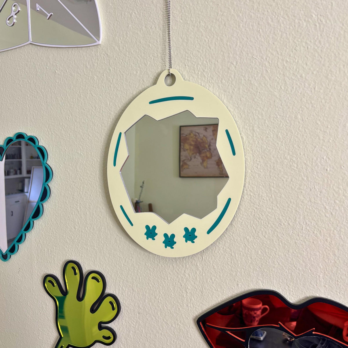 Baby Yellow Retro Tomagachi Mirror